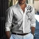 thumbnail image 3 of Camisa hawaiana de manga larga para hombre, camisa social de playa 2024, forro de alta gama para hombre, camisa estampada en 3D, clase de oposición en blanco y negro, 3 of 5