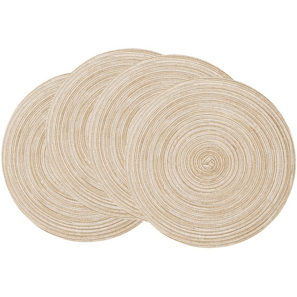 Shacos Round Braided Placemats Set Of 4, Round Braided Table Mats