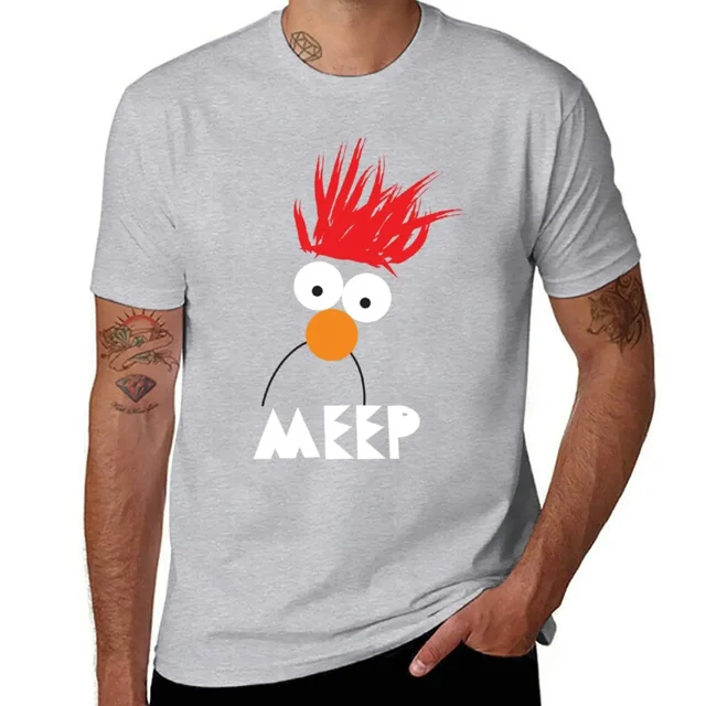 Camisetas de verano para niños con estampado animal de secado rápido, camisetas para hombre, camiseta Beaker MEEP, ropa urbana harajuku para hombre