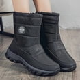 thumbnail image 4 of Tao Tao Women Classic Snow Boots Comfortable Round Toe Winter Booties Waterproof Side Zipper Hiking Boots Black 39, 4 of 5