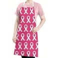thumbnail image 5 of Pink Breast Cancer Apron-Garden Aprons for Women with Pockets-Cotton Linen Waterproof Kitchen Cooking Gardening Aprons Adjustable for Kitchen,Cooking,BBQ and Salon 32"x27", 5 of 7