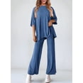 thumbnail image 5 of Women'S Two-Piece Fashion Casual Suit Travel Vacation Clothing Blue L, 5 of 9