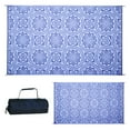 thumbnail image 1 of Reversible Mats 8 x 5 Foot Outdoor Polypropylene Pattern Patio Mat, Blue/White, 1 of 4