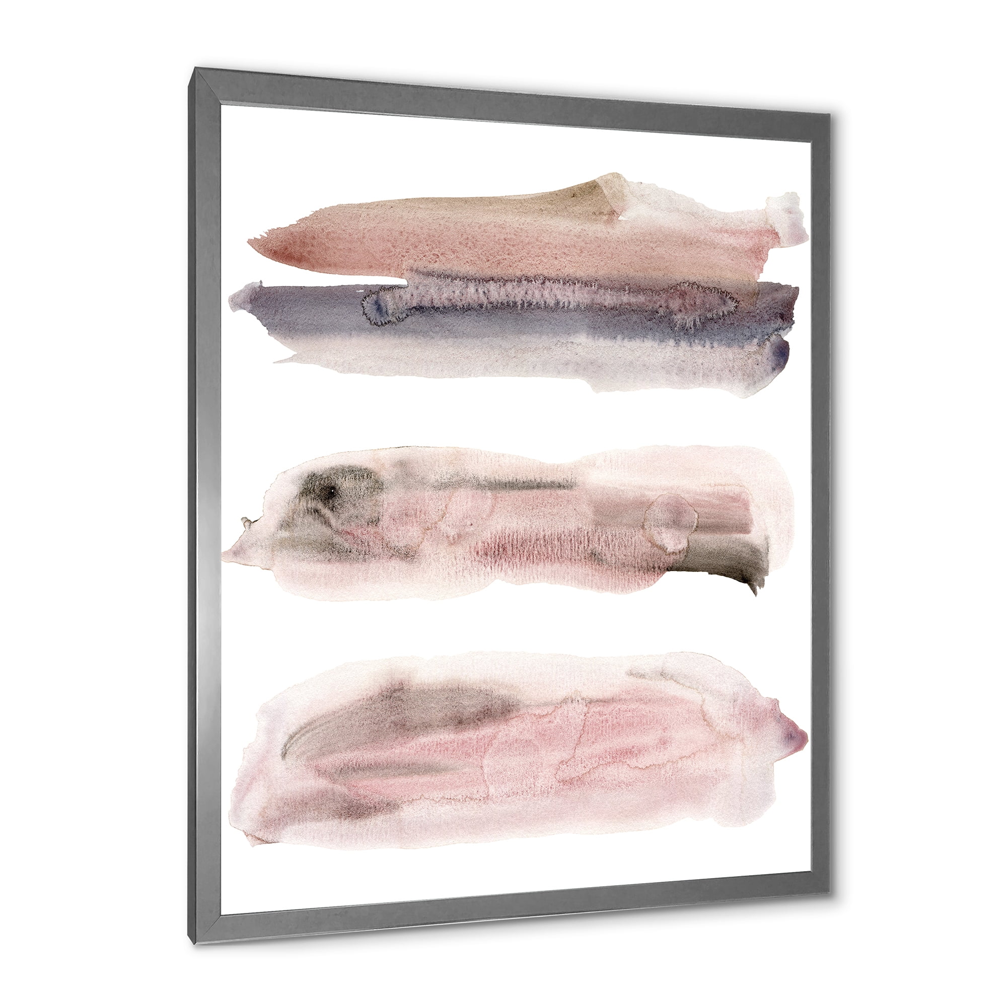 Designart 'Blue and Pink Clouds With Beige Spots II' Modern Framed Art Print