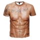 thumbnail image 1 of Camiseta de manga corta realista con personalidad para hombre con músculos 3D Afortunado Sencillez, 1 of 2