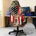 thumbnail image 3 of SCRAWLGOD Vintage American Flag Deer Print Print Gaming Chair Cover with Armrest Cover, Wear Resistant Computer Chair Slipcovers with Elastic Bottom Dustproof Chair Seat Protector for Rotating Chair, 3 of 7