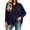 Dark Blue, variant on yillto Womens Cowl Neck Shirts Loose Long Sleeve Plain Blouses Fashion Dressy Work Tops Outfits