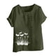 thumbnail image 3 of Vestidos Casuales Para Mujer, Blusas De Mujer De Moda Blusa informal de lino con cuello redondo, manga corta y botones para mujer, 3 of 3