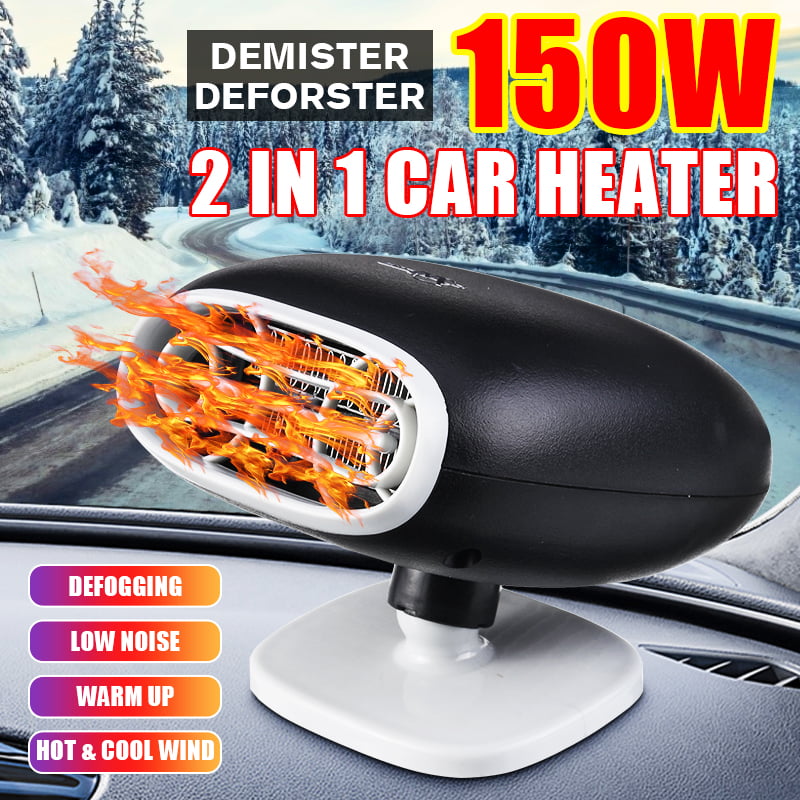 xiaocai Car Heater Fan,Anti-Fog 150W 12V Car Fan Defroster Automobile Heater Warmer and Defroster 2 In 1 Heating Cooling Function Windshield Demister Defroster 