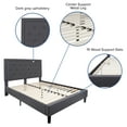 thumbnail image 4 of Emma + Oliver Queen Size Panel Tufted Platform Bed in Dark Gray Fabric, 4 of 11