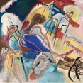 thumbnail image 2 of Wassily Kandinsky 12x12 Black Ornate Wood Framed Double Matted Museum Art Print Titled: Improvisation No. 30 (Cannons) (1913), 2 of 5