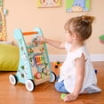 thumbnail image 3 of Teamson Kids Preschool Play Lab andador de madera y estación de actividades, natural/azul, 3 of 5
