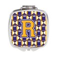 thumbnail image 1 of Carolines Treasures CJ1064-RSCM Lettre R Football Violet & Or Miroir Compact, 1 of 1