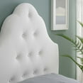 thumbnail image 5 of Contemporary Modern Urban Designer Bedroom Twin Size Tufted Headboard, Velvet Fabric, White, 5 of 5
