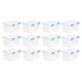 thumbnail image 1 of Sterilite 32 Qt Clear Stacking Storage Container with Gasket Lid, 12 Pack, 1 of 11