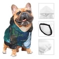 thumbnail image 3 of Lsque Tropical Paradise Window View Pattern Small Dog Sweater Hoodies Pet Grey Hooded Soft Fleece Sweatshirts with Pocket Fall Winter Puppy Cat Sweaters Warm Clothes-Medium, 3 of 7