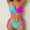 Hot Pink, variant on Bikini Sets 2 Piece Woman Bathing Suits Lace up Triangle Halter Sleeveless Split Bathing Suits Summer Solid Color Comfy Stylish Lady Travel Party Swimwear Hot Pink M
