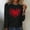 Black, variant on Valentines Day Womens Plus Size T Shirts Long Sleeve Pink Women's Tops Leisure Heart Graphic Vacation Romantic Loose Tops