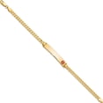 thumbnail image 2 of 14K Yellow Gold Medical Red Enamel Flat Curb Link Id Bracelet (8 X 6.5) Made In United States xm561fr-8, 2 of 5