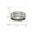 thumbnail image 2 of Titanium Grooved 8mm Polished Band Ring - Size 11, 2 of 2