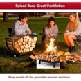 thumbnail image 5 of Firewood Rack OutdoorandIndoor24'' Firewood Holder With Kindling Wood HooksandAdjustable Feets Heavy Duty Metal Log Rack Black Curved Log Holder Fire Wood Storage Organzier For FireplaceandPatio, 5 of 6