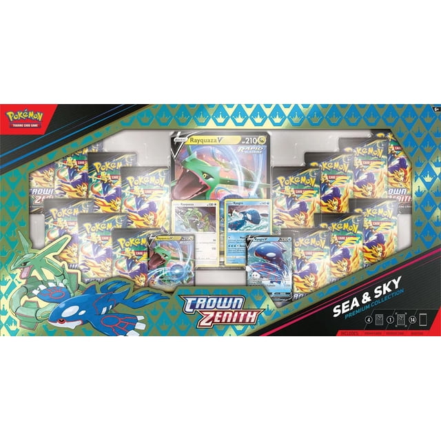 Juego de cartas coleccionables Pokemon Crown Zenith Sea & Sky Premium