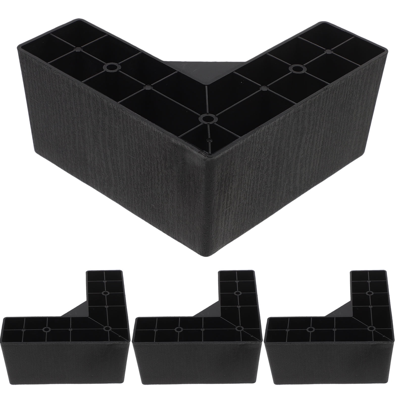 Pawsdot Plastic Furniture Risers in Black - Elevate and Protect Your Furniture and Floors