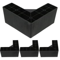Beaupretty 4Pcs Black Plastic Sofa Legs and Bed Risers for Furniture Lifting with Floor Protection
