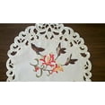 thumbnail image 3 of Doily Boutique Table Runner Embroidered with Hummingbirds on Ivory Fabric, Size 34 x 15 inches, 3 of 6