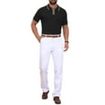 thumbnail image 2 of INSPIRE CHIC Men's Knitted Polo Shirt Ribbed Hem Short Sleeve Textured Shirts L Black, 2 of 6
