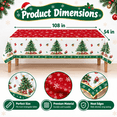 thumbnail image 2 of Krocisen 3 Pack Christmas Tablecloth Disposable Plastic Table Cover for Christmas Party Decoration Supplies 54 x 108 Inches, 2 of 4