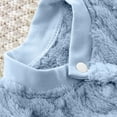 thumbnail image 5 of Newborn Plush Jumpsuit Infant Baby Girls Boys Button Front Long Sleeve Hoodie Romper Toddler Bodysuit Winter Clothes Blue 6-9 Months, 5 of 6