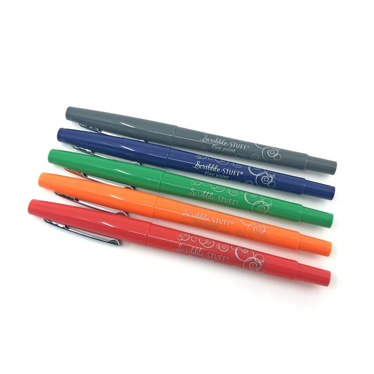 Scribble Stuff 15ct On Points Felt Pens Kit, Assorted Tips, Felt Pens, 3  different pen sizes in one kit, 5 fine, 5 medium and 5 bold pens. 
