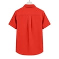 thumbnail image 6 of Cloaraye Womens Summer Tops Linen Short Sleeve Button Down Shirts Plus Size Solid Color V Neck Lapel T-Shirt Blouse, 6 of 6