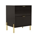 thumbnail image 3 of FESTIVO Modern 2-Drawer Nightstand Bedside Table End Table - Black (Set of 2), 3 of 5