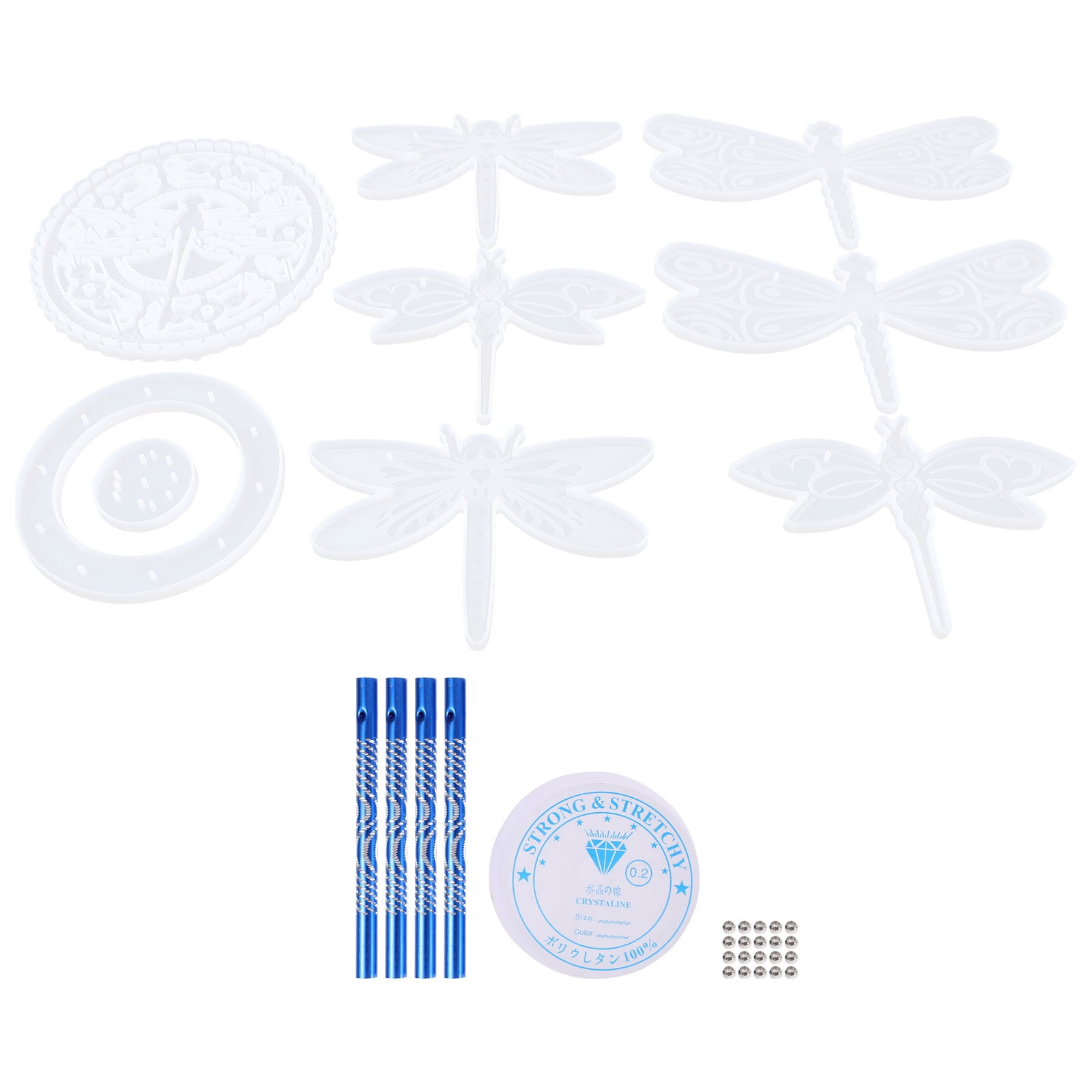 OUNONA Silicone Wind Chime Mold Dragonfly Craft Kit for Adults and Beginners, White, and Easy to Use