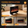 thumbnail image 3 of edx 36"Electric Fireplace, 1500W, 13 Adjustable Flame Colors, 12-Hour Timer, Low-Noise Design, Supports Wall-Mounted/Freestanding/Built-In Installation, 3 of 9