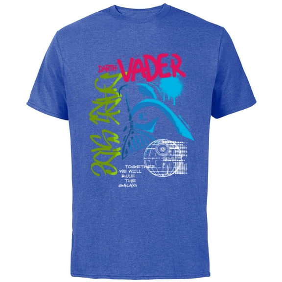 Star Wars Darth Vader Dark Side Neon Street Art - Short Sleeve Cotton T-Shirt for Adults - Customized-Royal Heather