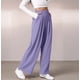 thumbnail image 5 of Pantalones de Traje Anchos para Mujer, Holgados, de Cintura Alta Elástica, Informales, Largos, Color Orquídea XXL, 5 of 7