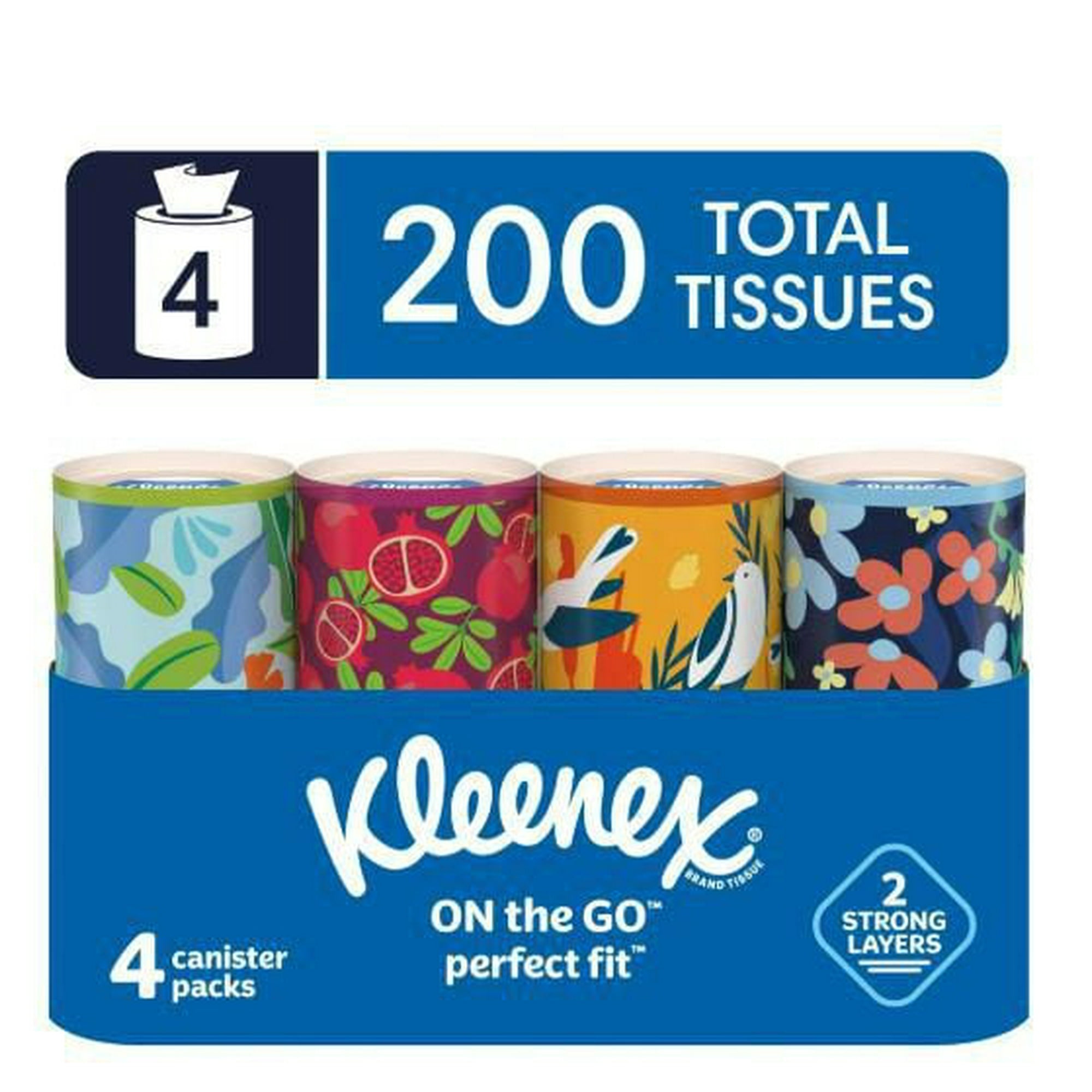 Kleenex Perfect Fit Facial Tissues, 4 Canister Boxes, 50 Tissues