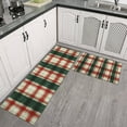 thumbnail image 3 of 2 Piece Christmas Plaid Kitchen Rug Sets Merry Christmas ( Kitchen Runner Anti Fatigue Kitchen Floor Matfor Outdoor Bedroom (47x17+30x17 inches), 3 of 7