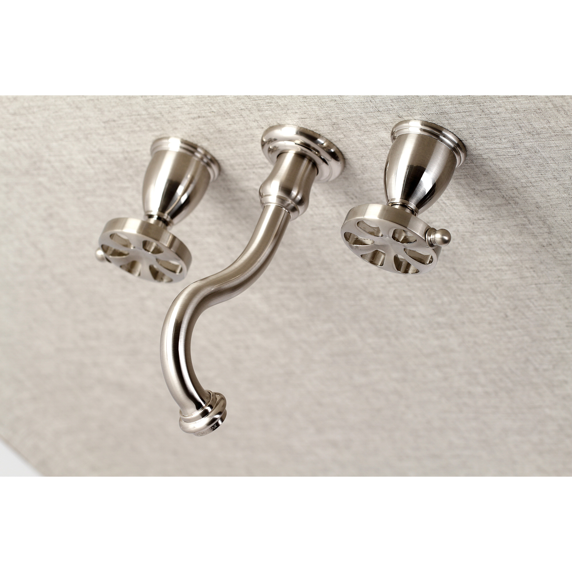 Kingston Brass KS3128RX Belknap Double-Handle Wall Mount Bathroom Faucet, Brushed Nickel