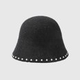 thumbnail image 4 of CoCopeaunts Bucket Hats for Women Fashion Wool Warm Fisherman Hat Female Casual Artist Style Painter Winter Hat Beads Edging, 4 of 8