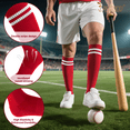 thumbnail image 3 of JASGOOD 2 Pairs Baseball Socks and 1 Belt for Youth Kids Unisex Softball Socks Red, 3 of 7