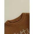 thumbnail image 5 of Bagilaanoe New Baby Girl Boy Knitted Sweater Long Sleeve Letters Pullover 3M 6M 9M 12M 18M Infant Warm Jumpers Tops Fall Loose Knitwear, 5 of 9