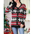 thumbnail image 4 of Ugly Christmas Sweaters for Women Christmas Cardigans Funny Xmas Open Front Button Down Diamond Coats Outwear, 4 of 9