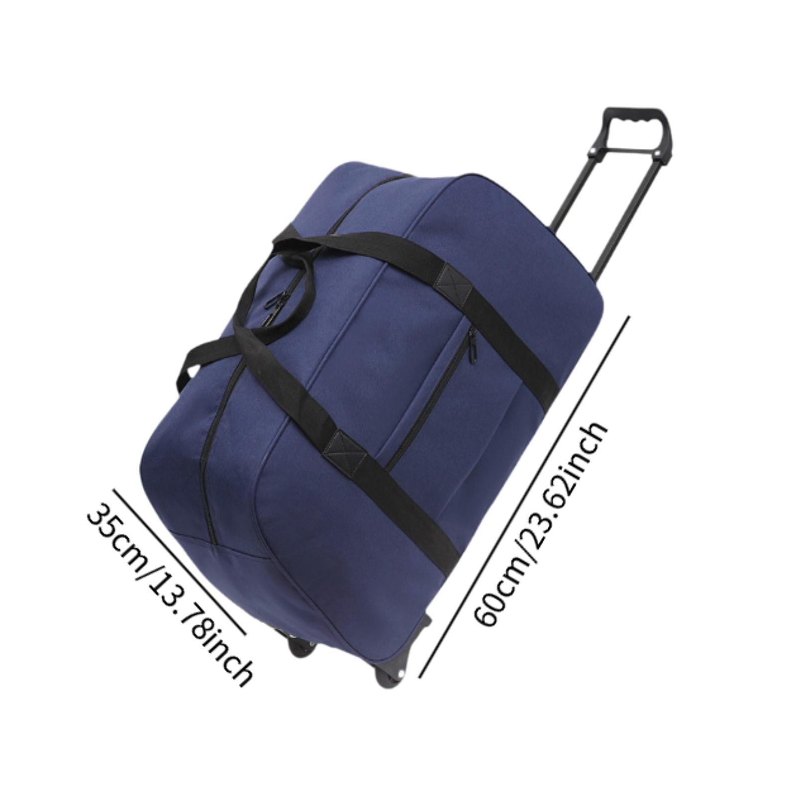 Wzmzjy Wheeled Duffel Bag Suitcase Telescoping Handle Handbag Men Women Multifunctional blue