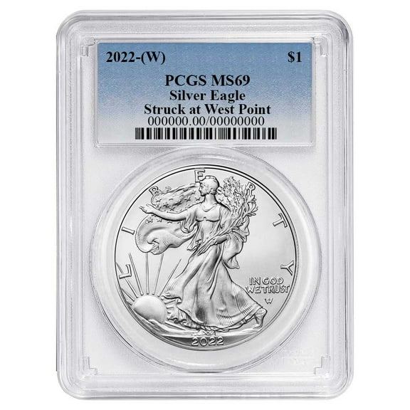 2022 (W) $1 American Silver Eagle PCGS MS69 Blue Label