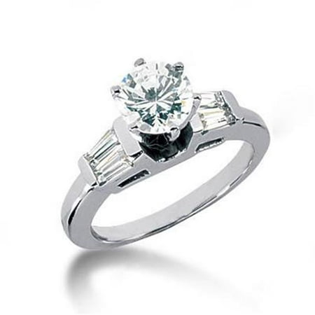 2.51 Ct Round Diamond - Harry Chad Enterprises HC12647-6 2.51 CT 14K Womens White Gold 3-Stone Round Baguette Diamond Ring