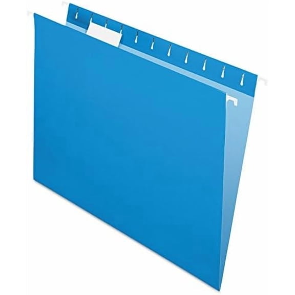 Recycled Hanging Folders, Letter Size, Blue, 1/5 Cut, 25/BX (81603)